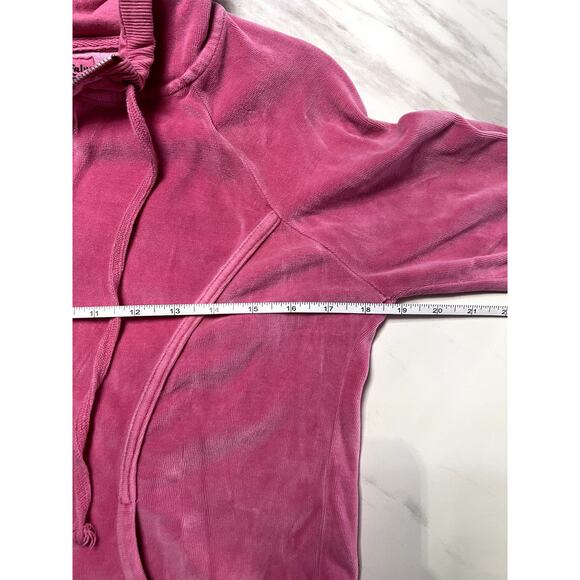 Y2K Sport Zara Pink Velour Zip up Juicy Couture Inspired Jacket Size Large - Picture 12 of 13